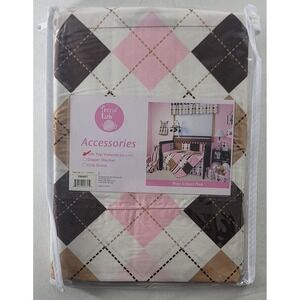 Trend Lab Baby Accessories Prep School Pink Tab Top Window Valance 53" x 15" NIP
